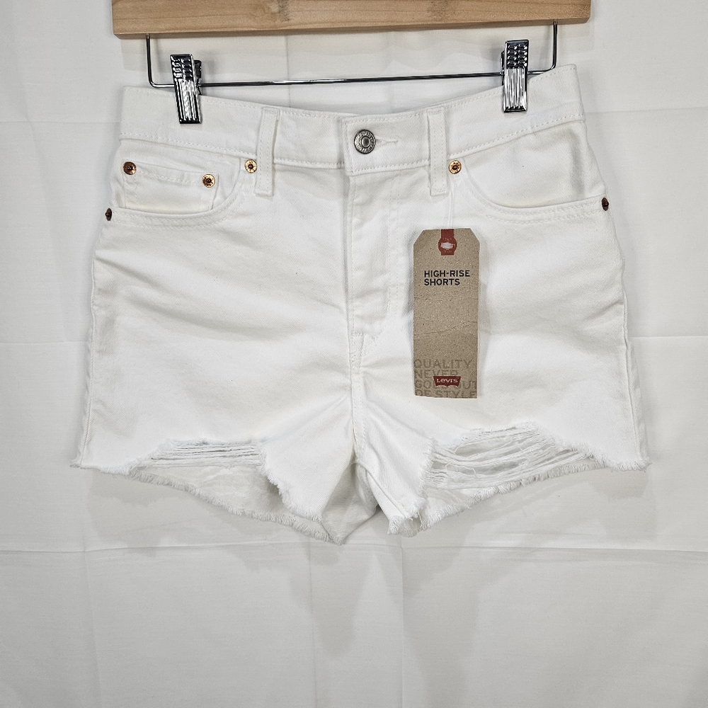 Levi's Distressed Cut Off Jeans Shorts White Size 6